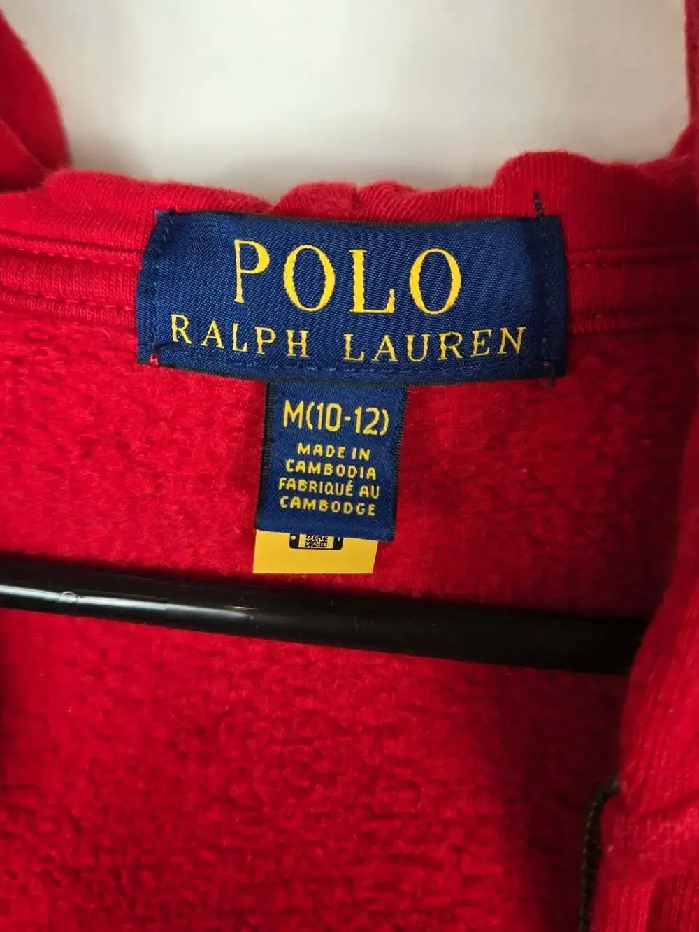 Polo Ralph Lauren Kids Red Full Zip Hoodie M 10-12 Pony Logo Fleece